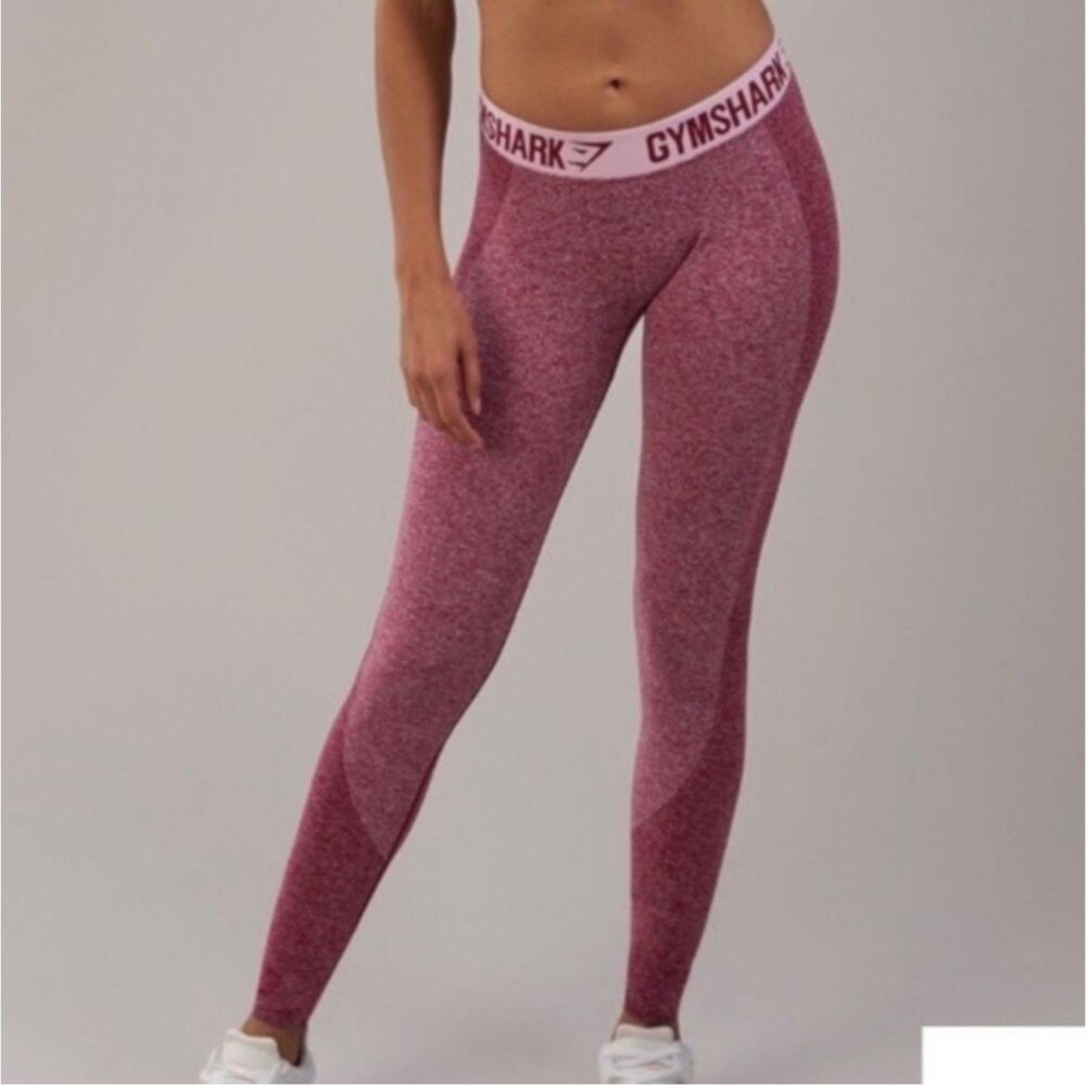 Gymshark | Beet Marl Chalk Pink Flex Leggings Mid Rise Butt Contour Size Small